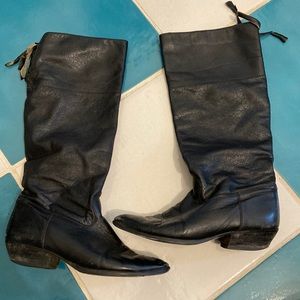 Vintage leather knee high boots